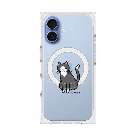 プレミアムスクエアケース with MagSafe［ オリジナル - CASEPLAYネコ - tuxedo ］