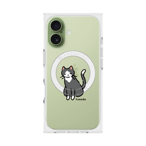 プレミアムスクエアケース with MagSafe［ オリジナル - CASEPLAYネコ - tuxedo ］