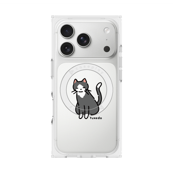 プレミアムスクエアケース with MagSafe［ オリジナル - CASEPLAYネコ - tuxedo ］
