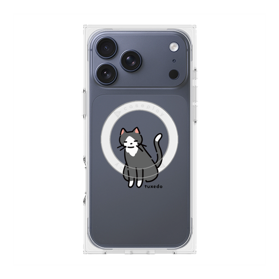 プレミアムスクエアケース with MagSafe［ オリジナル - CASEPLAYネコ - tuxedo ］