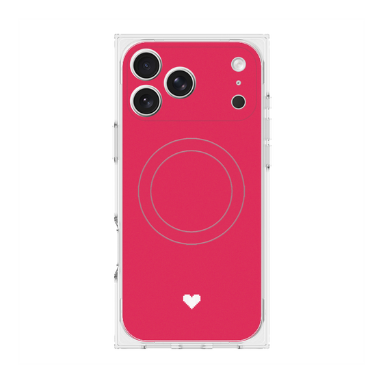 プレミアムスクエアケース with MagSafe［ オリジナル - 推し色ハート - レッド ］