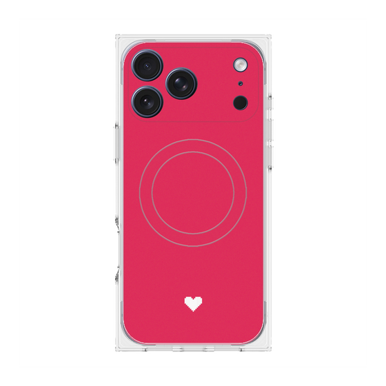 プレミアムスクエアケース with MagSafe［ オリジナル - 推し色ハート - レッド ］