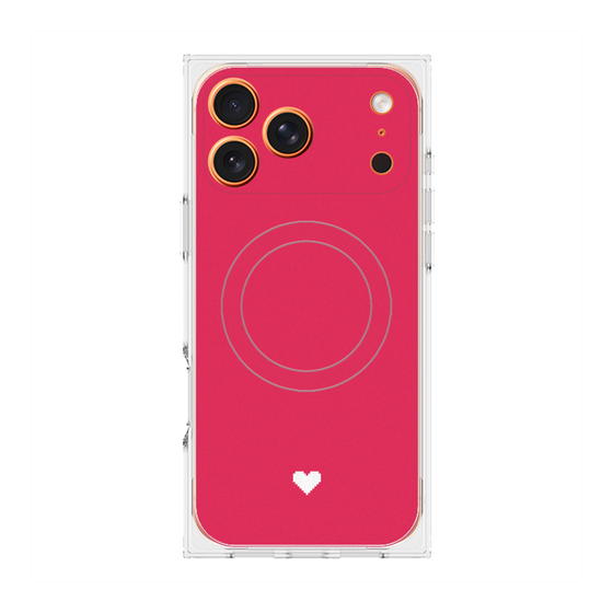 プレミアムスクエアケース with MagSafe［ オリジナル - 推し色ハート - レッド ］