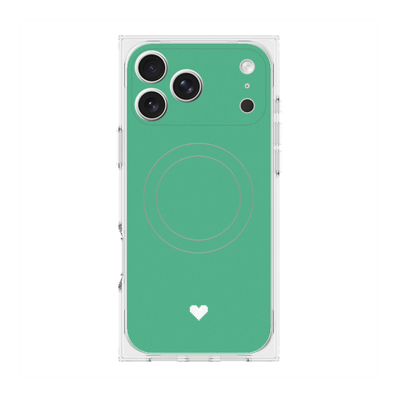 プレミアムスクエアケース with MagSafe［ オリジナル - 推し色ハート - グリーン ］