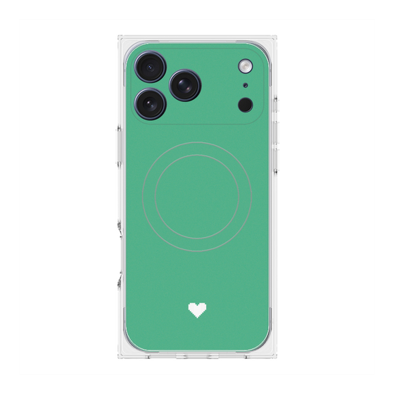 プレミアムスクエアケース with MagSafe［ オリジナル - 推し色ハート - グリーン ］
