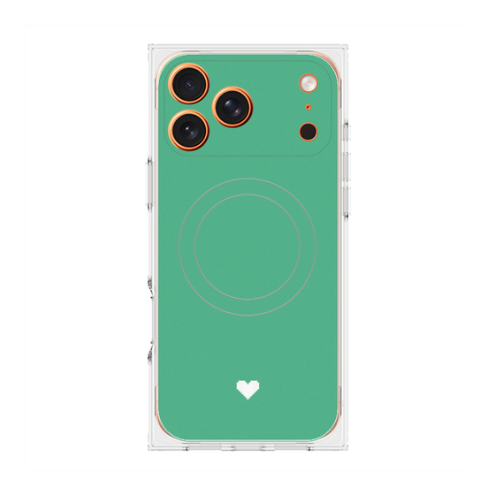プレミアムスクエアケース with MagSafe［ オリジナル - 推し色ハート - グリーン ］