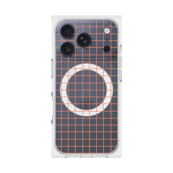 プレミアムスクエアケース with MagSafe［ オリジナル - 推し色チェック - オレンジ ］