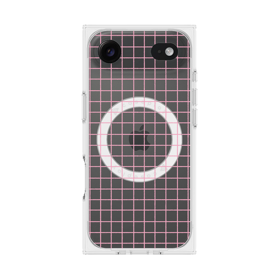 プレミアムスクエアケース with MagSafe［ オリジナル - 推し色チェック - ピンク ］