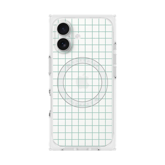 プレミアムスクエアケース with MagSafe［ オリジナル - 推し色チェック - グリーン ］