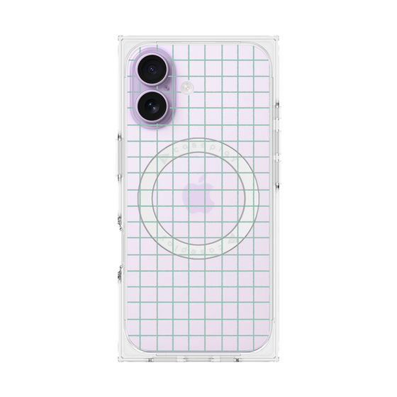 プレミアムスクエアケース with MagSafe［ オリジナル - 推し色チェック - グリーン ］