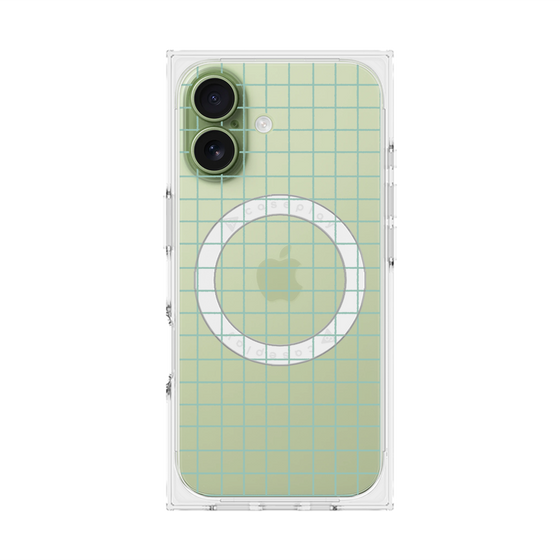 プレミアムスクエアケース with MagSafe［ オリジナル - 推し色チェック - グリーン ］