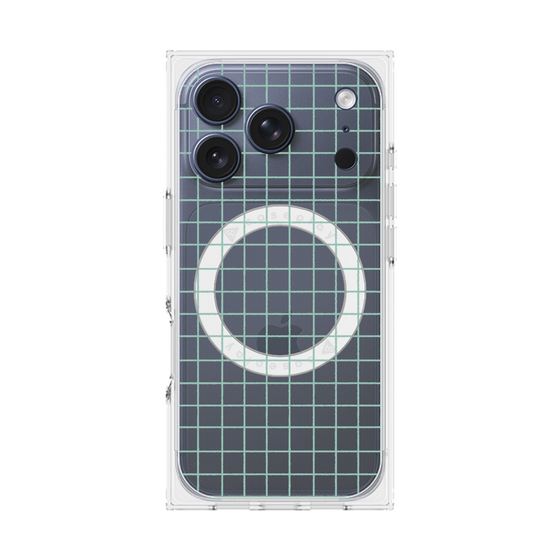 プレミアムスクエアケース with MagSafe［ オリジナル - 推し色チェック - グリーン ］