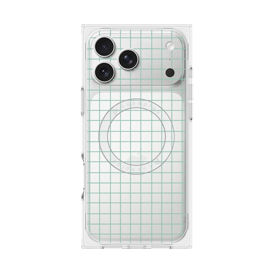 プレミアムスクエアケース with MagSafe［ オリジナル - 推し色チェック - グリーン ］