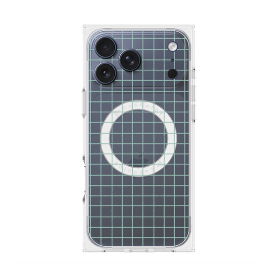 プレミアムスクエアケース with MagSafe［ オリジナル - 推し色チェック - グリーン ］
