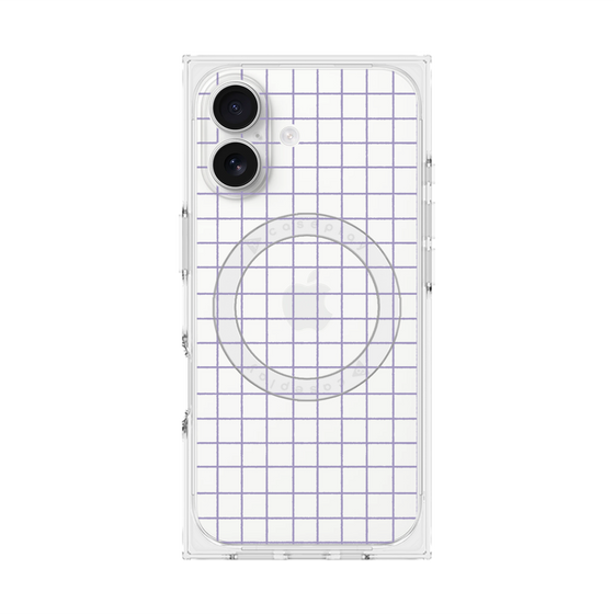 プレミアムスクエアケース with MagSafe［ オリジナル - 推し色チェック - パープル ］