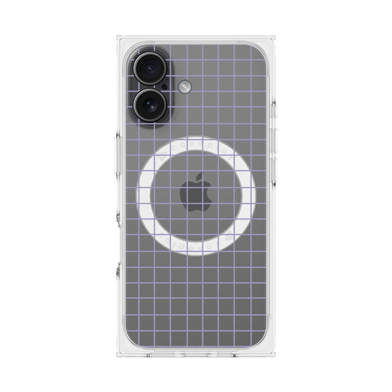 プレミアムスクエアケース with MagSafe［ オリジナル - 推し色チェック - パープル ］