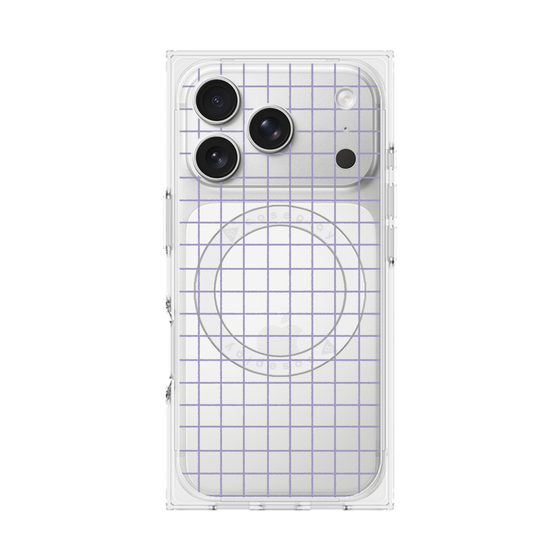 プレミアムスクエアケース with MagSafe［ オリジナル - 推し色チェック - パープル ］