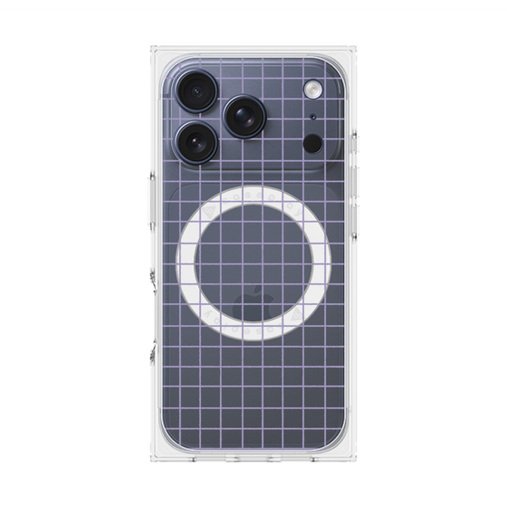 プレミアムスクエアケース with MagSafe［ オリジナル - 推し色チェック - パープル ］