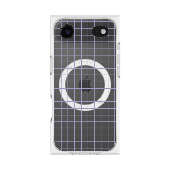 プレミアムスクエアケース with MagSafe［ オリジナル - 推し色チェック - パープル ］