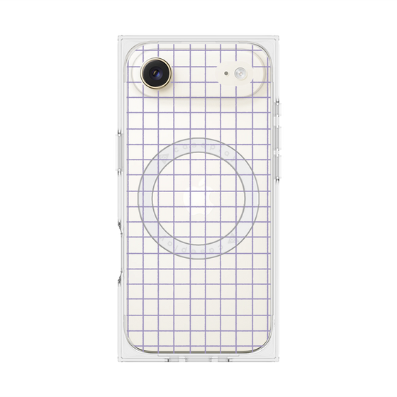 プレミアムスクエアケース with MagSafe［ オリジナル - 推し色チェック - パープル ］