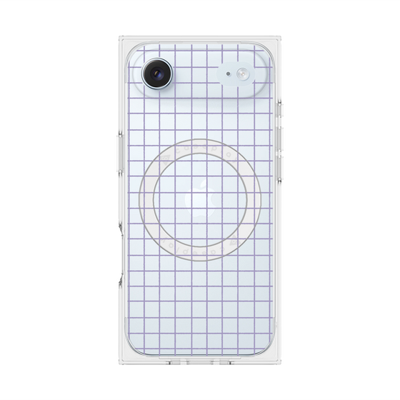 プレミアムスクエアケース with MagSafe［ オリジナル - 推し色チェック - パープル ］