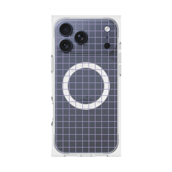 プレミアムスクエアケース with MagSafe［ オリジナル - 推し色チェック - パープル ］