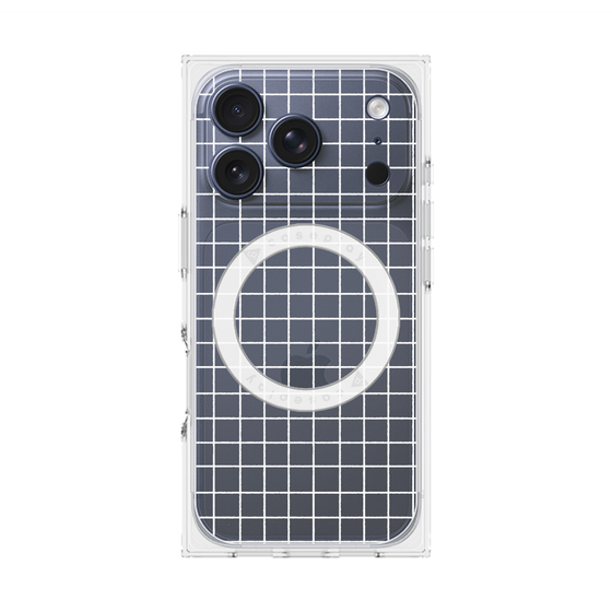 プレミアムスクエアケース with MagSafe［ オリジナル - 推し色チェック - ホワイト ］