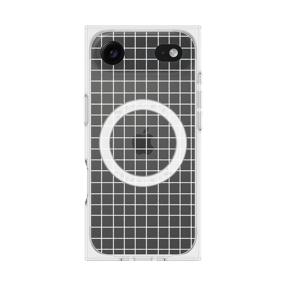 プレミアムスクエアケース with MagSafe［ オリジナル - 推し色チェック - ホワイト ］