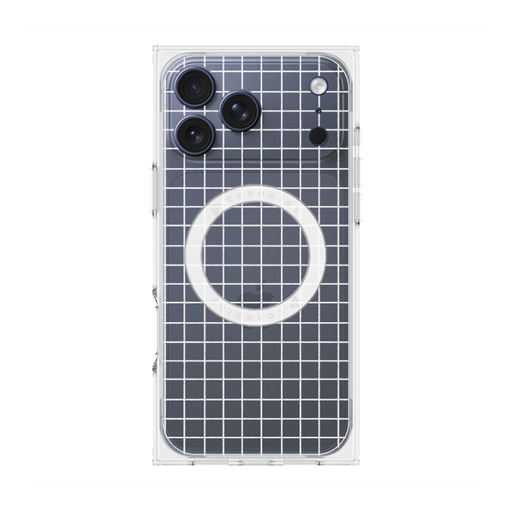 プレミアムスクエアケース with MagSafe［ オリジナル - 推し色チェック - ホワイト ］