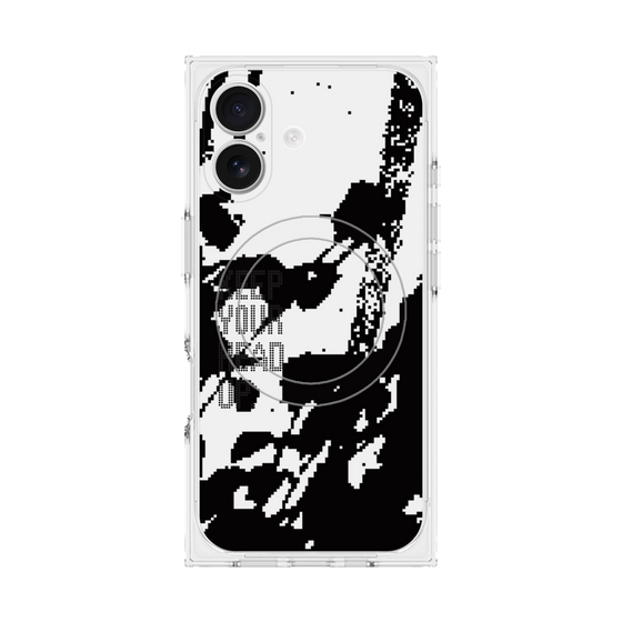 プレミアムスクエアケース with MagSafe［ オリジナル - ドットオーバーレイ - KEEP YOUR HEAD UP/C ］