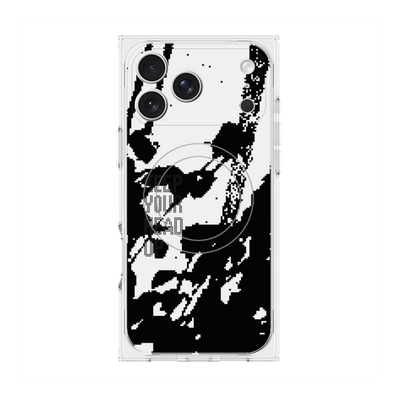 プレミアムスクエアケース with MagSafe［ オリジナル - ドットオーバーレイ - KEEP YOUR HEAD UP/C ］