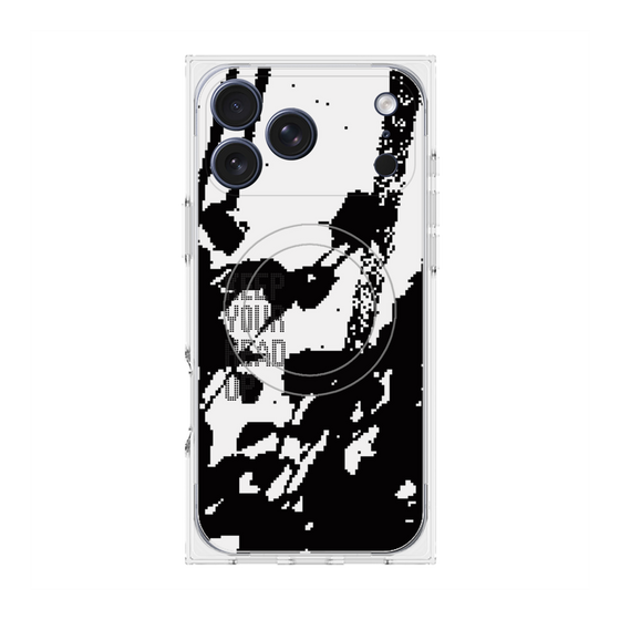 プレミアムスクエアケース with MagSafe［ オリジナル - ドットオーバーレイ - KEEP YOUR HEAD UP/C ］