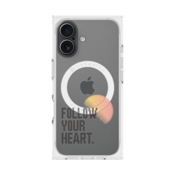 プレミアムスクエアケース with MagSafe［ オリジナル - ドットオーバーレイ - FOLLOW YOUR HEART/A ］