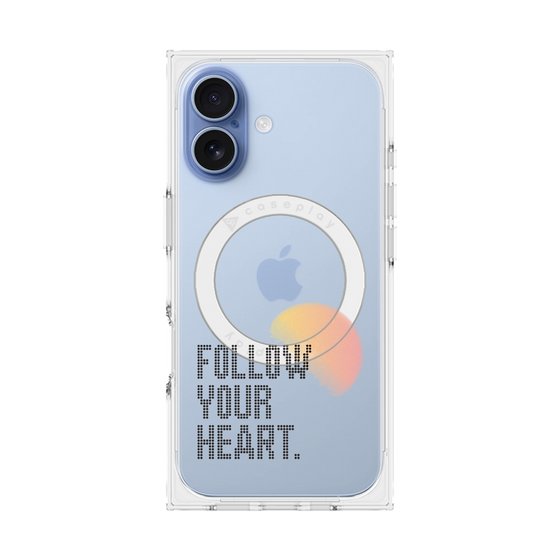 プレミアムスクエアケース with MagSafe［ オリジナル - ドットオーバーレイ - FOLLOW YOUR HEART/A ］