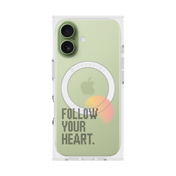 プレミアムスクエアケース with MagSafe［ オリジナル - ドットオーバーレイ - FOLLOW YOUR HEART/A ］