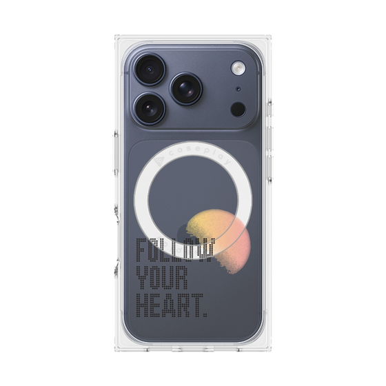 プレミアムスクエアケース with MagSafe［ オリジナル - ドットオーバーレイ - FOLLOW YOUR HEART/A ］