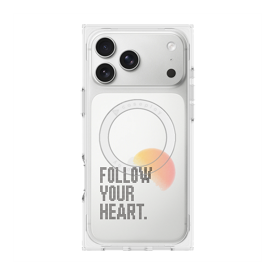 プレミアムスクエアケース with MagSafe［ オリジナル - ドットオーバーレイ - FOLLOW YOUR HEART/A ］