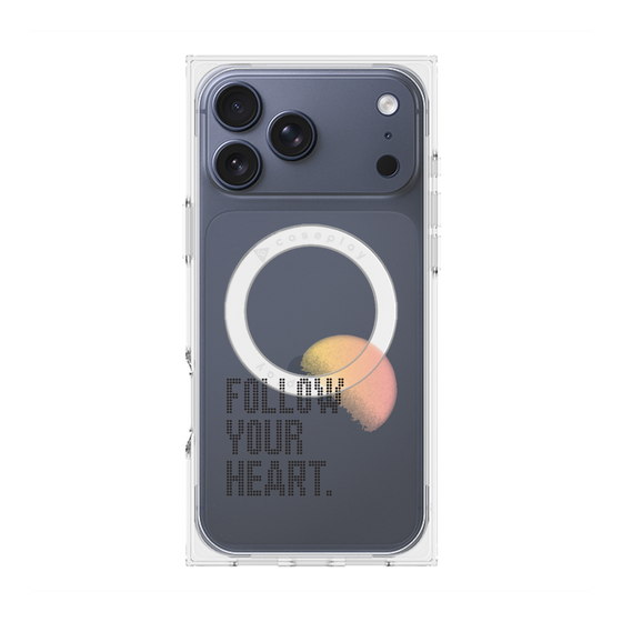 プレミアムスクエアケース with MagSafe［ オリジナル - ドットオーバーレイ - FOLLOW YOUR HEART/A ］