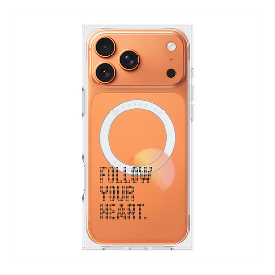 プレミアムスクエアケース with MagSafe［ オリジナル - ドットオーバーレイ - FOLLOW YOUR HEART/A ］