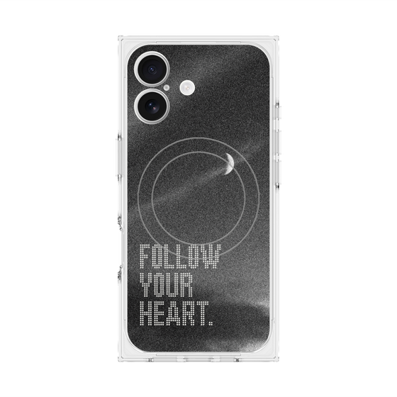 プレミアムスクエアケース with MagSafe［ オリジナル - ドットオーバーレイ - FOLLOW YOUR HEART/B ］