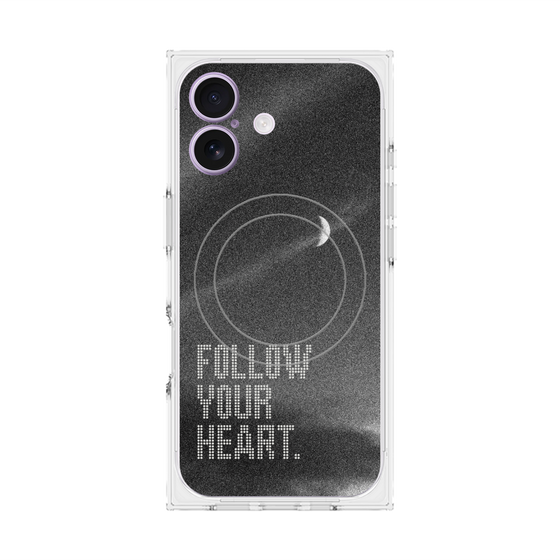 プレミアムスクエアケース with MagSafe［ オリジナル - ドットオーバーレイ - FOLLOW YOUR HEART/B ］