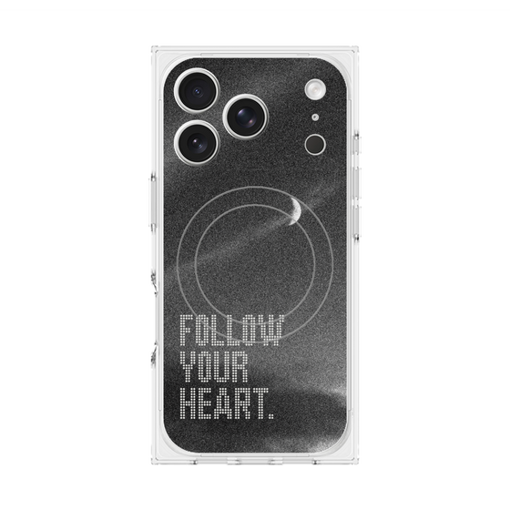 プレミアムスクエアケース with MagSafe［ オリジナル - ドットオーバーレイ - FOLLOW YOUR HEART/B ］