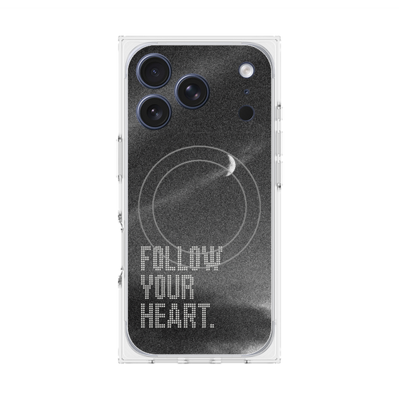 プレミアムスクエアケース with MagSafe［ オリジナル - ドットオーバーレイ - FOLLOW YOUR HEART/B ］