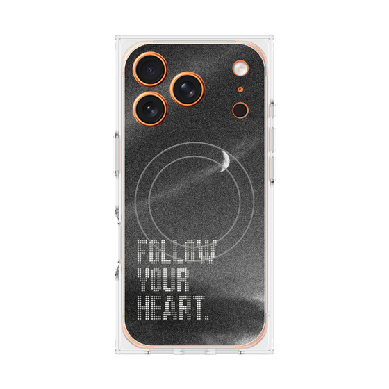 プレミアムスクエアケース with MagSafe［ オリジナル - ドットオーバーレイ - FOLLOW YOUR HEART/B ］