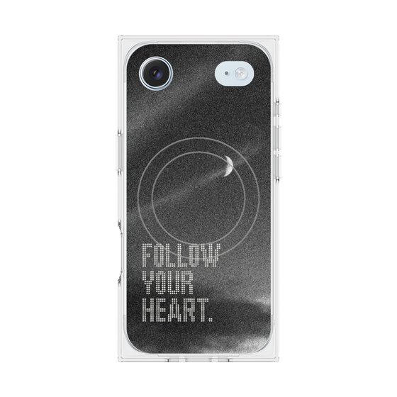 プレミアムスクエアケース with MagSafe［ オリジナル - ドットオーバーレイ - FOLLOW YOUR HEART/B ］