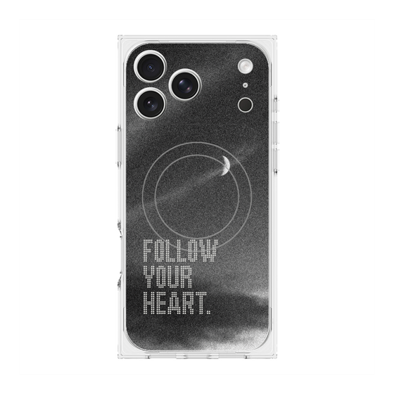 プレミアムスクエアケース with MagSafe［ オリジナル - ドットオーバーレイ - FOLLOW YOUR HEART/B ］