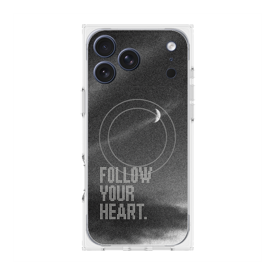 プレミアムスクエアケース with MagSafe［ オリジナル - ドットオーバーレイ - FOLLOW YOUR HEART/B ］