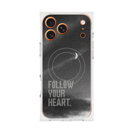 プレミアムスクエアケース with MagSafe［ オリジナル - ドットオーバーレイ - FOLLOW YOUR HEART/B ］
