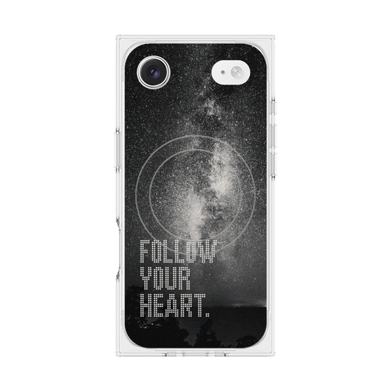 プレミアムスクエアケース with MagSafe［ オリジナル - ドットオーバーレイ - FOLLOW YOUR HEART/C ］