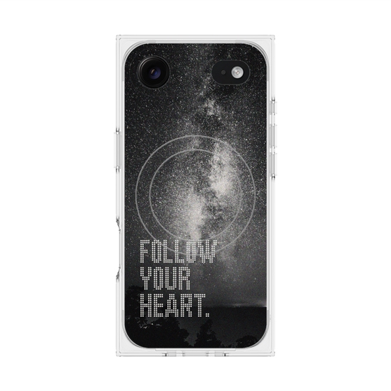プレミアムスクエアケース with MagSafe［ オリジナル - ドットオーバーレイ - FOLLOW YOUR HEART/C ］